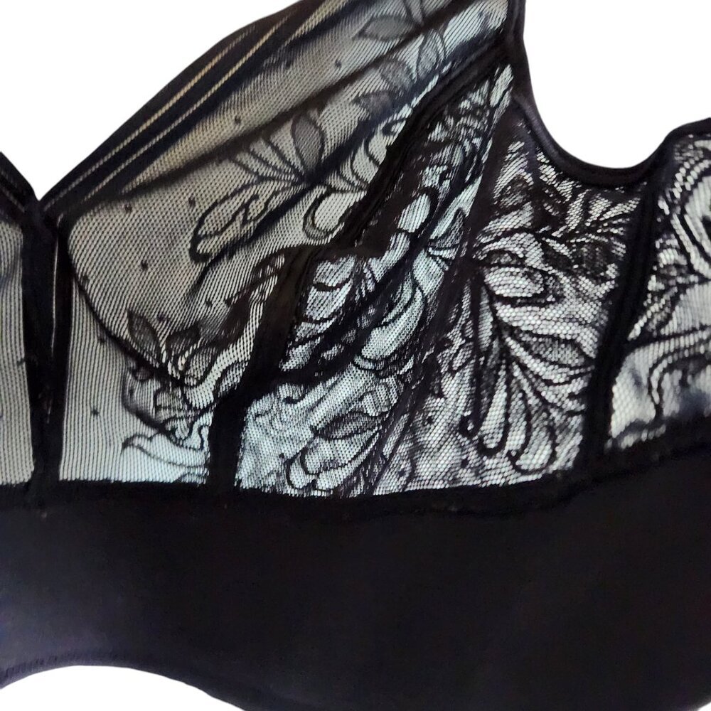 Wacoal Bra 34 34D 34DD Black Net Effect Bralette Wireless Back Close - Picture 7 of 8